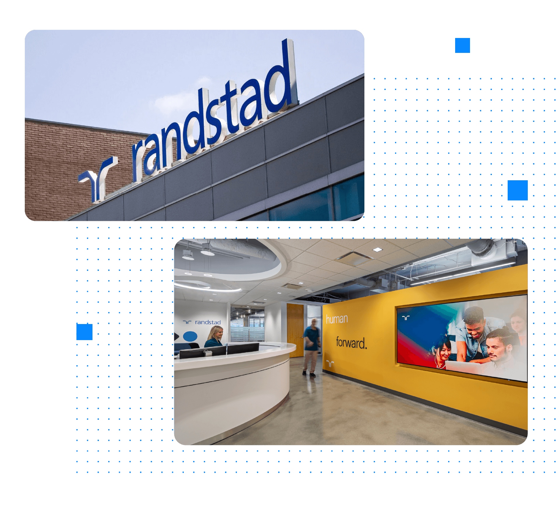 Randstad logo and office