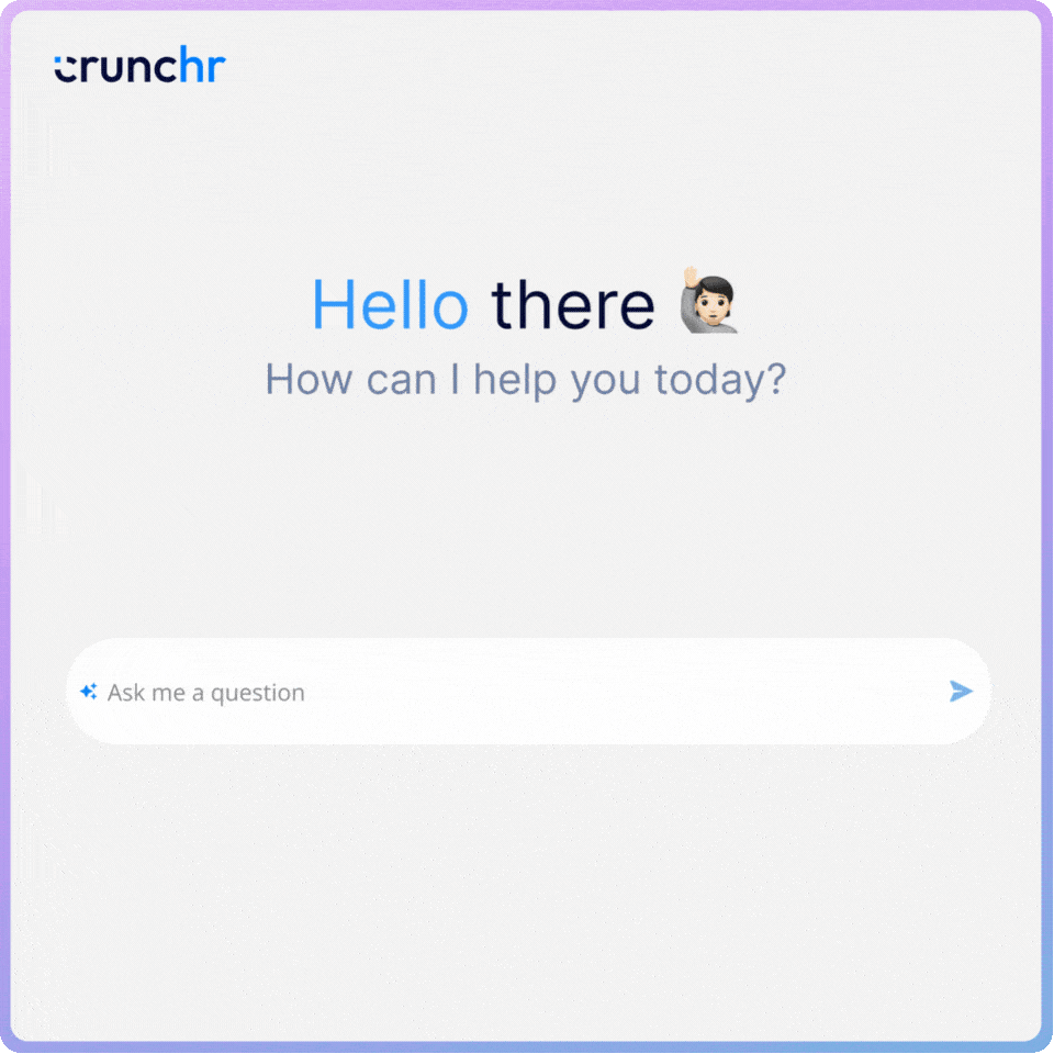 GIF showing a chat conversation with Ask Crunchr