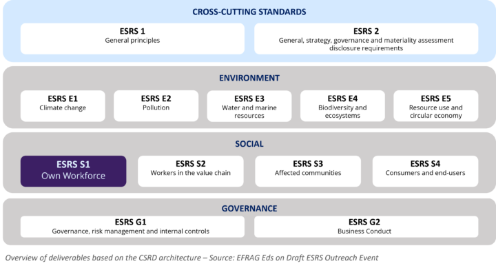 An image showcasing the different ESRS standards