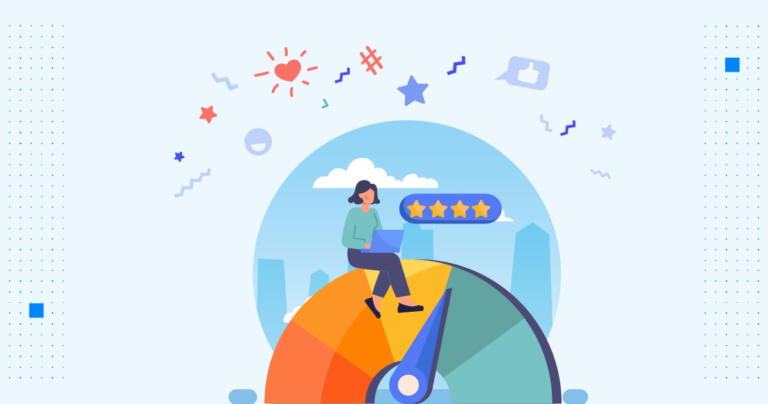 Composition graphic showing positive employee engagement